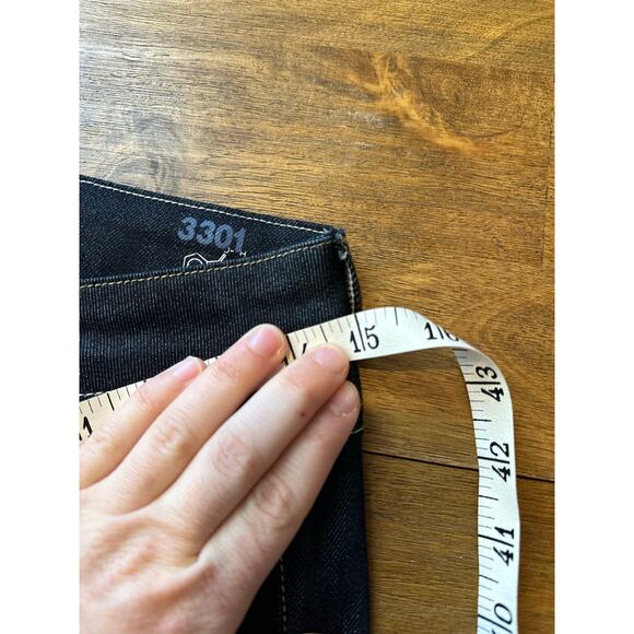 New G-Star Raw Women's Jeans W 24 L 32 Dark Blue Color 3301 Low Rise Boot Cut - Picture 6 of 12